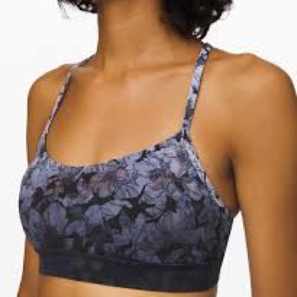 lululemon athletica Other - Lululemon Blue Floral Flow Y Bra